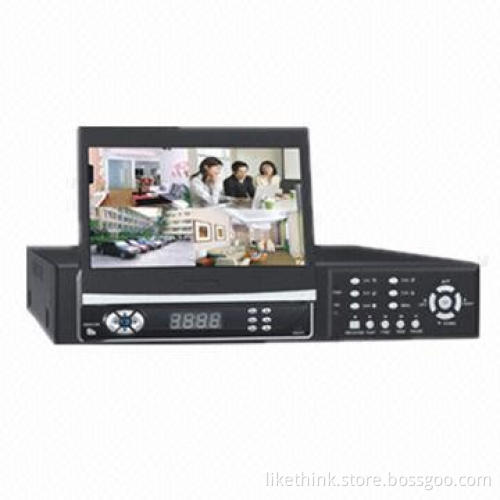 4CH Standalone DVRs with 7-inch Flip TFT Monitor and 2CH Audio, 4CH Video Input